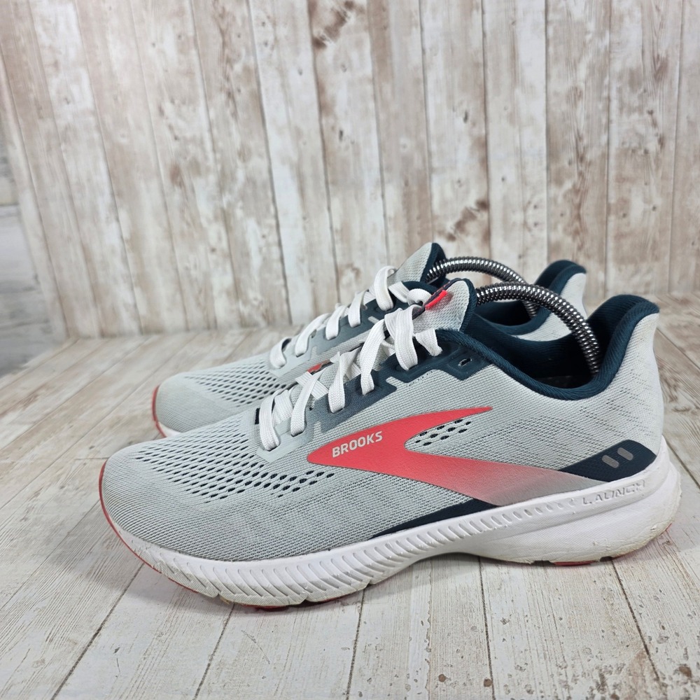 Brooks Launch 9 Women's Running Shoes‎ Light Gray Coral Size 10.5 Medium - Picture 2 of 8